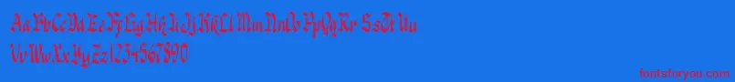 Knight Jacker-Schriftart – Rote Schriften auf blauem Hintergrund