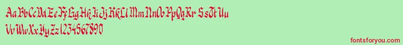 Knight Jacker-Schriftart – Rote Schriften auf grünem Hintergrund