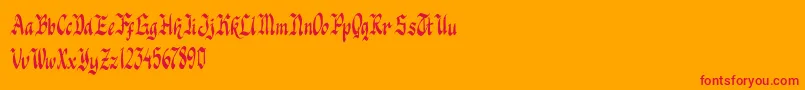 Knight Jacker-Schriftart – Rote Schriften auf orangefarbenem Hintergrund