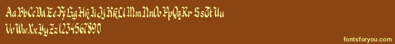 Knight Jacker-Schriftart – Gelbe Schriften auf braunem Hintergrund