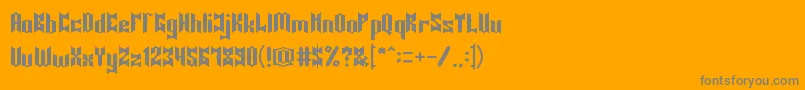 Czcionka Knight of Light – szare czcionki na pomarańczowym tle