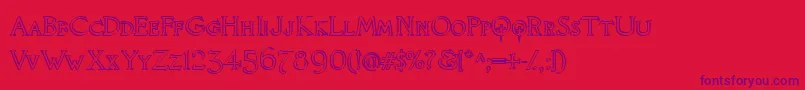 Czcionka Knights Quest Callig – fioletowe czcionki na czerwonym tle