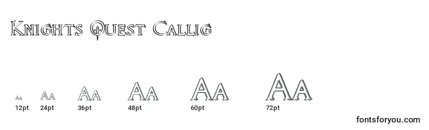 Knights Quest Callig Font Sizes