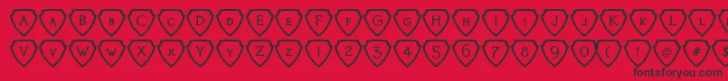 フォントKnights Quest Shielded – 赤い背景に黒い文字