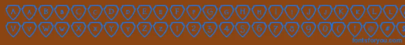 Knights Quest Shielded Font – Blue Fonts on Brown Background