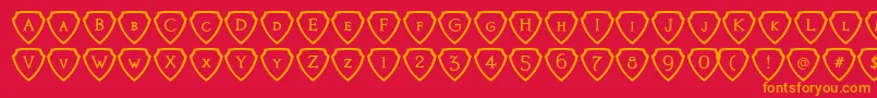 Knights Quest Shielded Font – Orange Fonts on Red Background