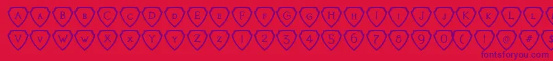 Knights Quest Shielded Font – Purple Fonts on Red Background