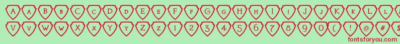Knights Quest Shielded Font – Red Fonts on Green Background