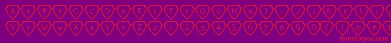 Knights Quest Shielded-Schriftart – Rote Schriften auf violettem Hintergrund