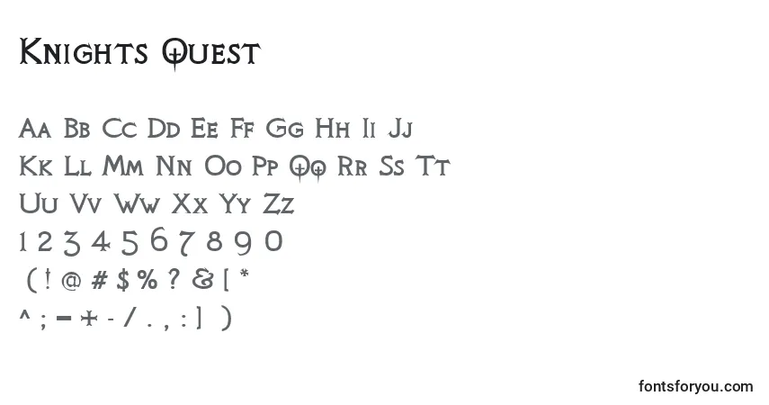 Шрифт Knights Quest – алфавит, цифры, специальные символы