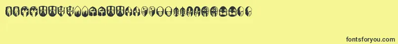 KnightsHelmets Font – Black Fonts on Yellow Background