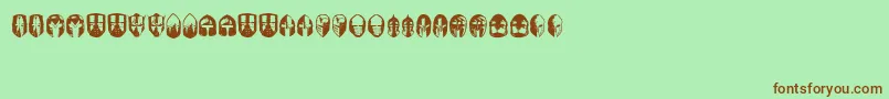 KnightsHelmets Font – Brown Fonts on Green Background