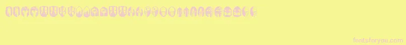 KnightsHelmets Font – Pink Fonts on Yellow Background