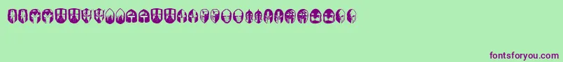 KnightsHelmets Font – Purple Fonts on Green Background