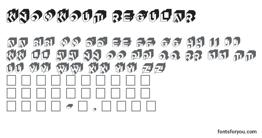 Czcionka Knockout Regular – alfabet, cyfry, specjalne znaki
