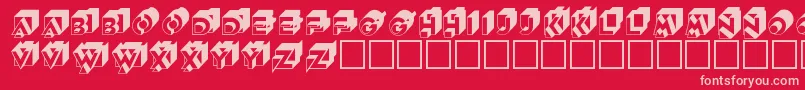 Knockout Regular Font – Pink Fonts on Red Background