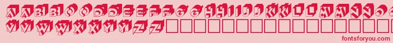 フォントKnockout Regular – ピンクの背景に赤い文字