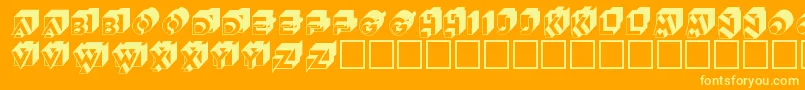 Шрифт Knockout Regular – жёлтые шрифты на оранжевом фоне