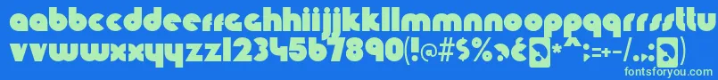 knuckle down Font – Green Fonts on Blue Background