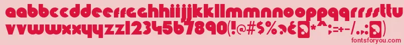 Czcionka knuckle down – czerwone czcionki na różowym tle
