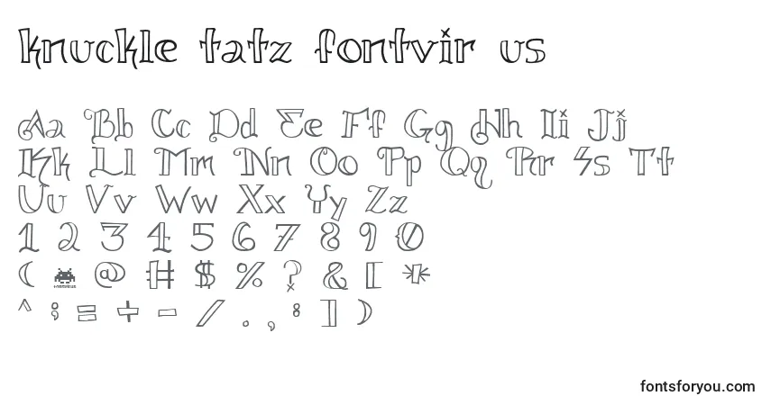Fuente Knuckle tatz fontvir us - alfabeto, números, caracteres especiales