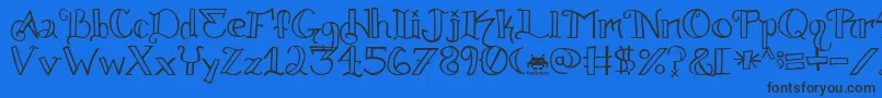 knuckle tatz fontvir us-Schriftart – Schwarze Schriften auf blauem Hintergrund