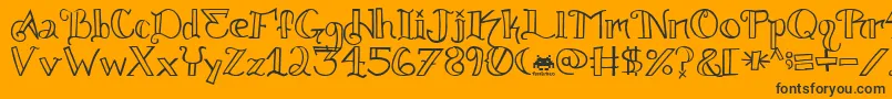 knuckle tatz fontvir us-Schriftart – Schwarze Schriften auf orangefarbenem Hintergrund