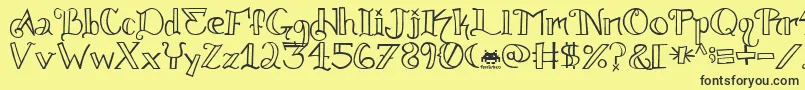 knuckle tatz fontvir us Font – Black Fonts on Yellow Background