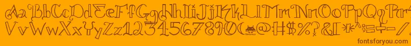 knuckle tatz fontvir us-Schriftart – Braune Schriften auf orangefarbenem Hintergrund