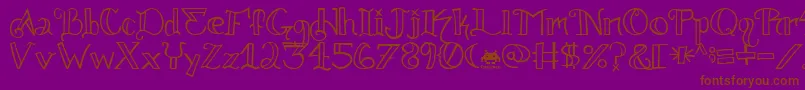 knuckle tatz fontvir us-Schriftart – Braune Schriften auf violettem Hintergrund