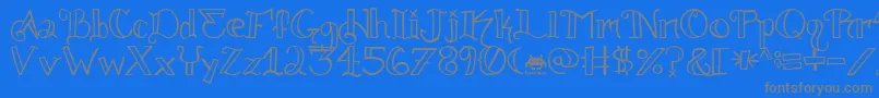 knuckle tatz fontvir us-Schriftart – Graue Schriften auf blauem Hintergrund