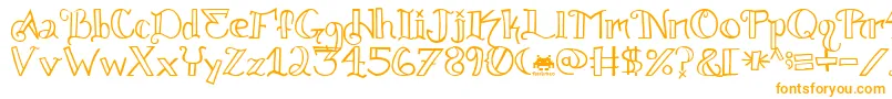 knuckle tatz fontvir us-Schriftart – Orangefarbene Schriften auf weißem Hintergrund