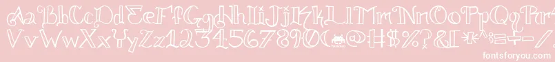 knuckle tatz fontvir us-Schriftart – Weiße Schriften auf rosa Hintergrund