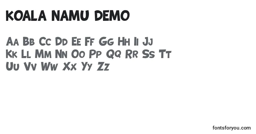 Шрифт KOALA NAMU DEMO – алфавит, цифры, специальные символы