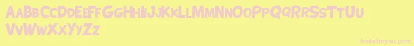 フォントKOALA NAMU DEMO – ピンクのフォント、黄色の背景