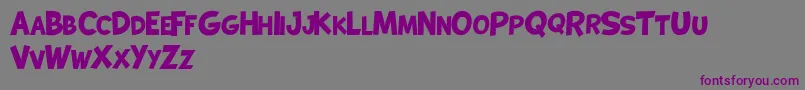 フォントKOALA NAMU DEMO – 紫色のフォント、灰色の背景