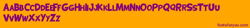 フォントKOALA NAMU DEMO – オレンジの背景に紫のフォント