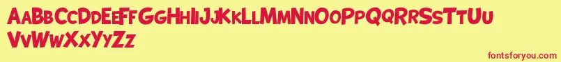 KOALA NAMU DEMO Font – Red Fonts on Yellow Background