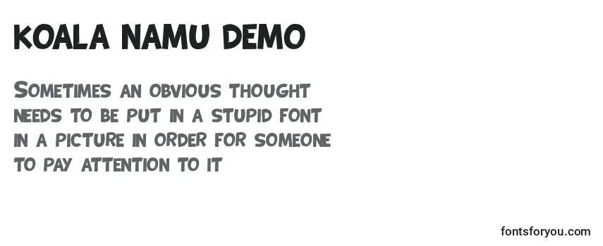 Review of the KOALA NAMU DEMO Font