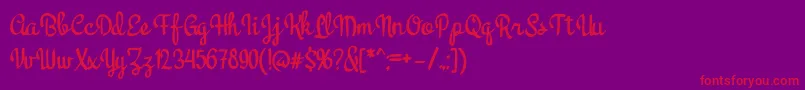 fuente KOALA Script – Fuentes Rojas Sobre Fondo Morado