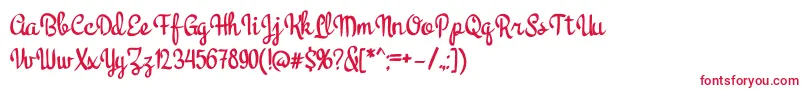 フォントKOALA Script – 赤い文字