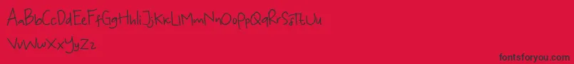 KoalaKumal Handwriting Font – Black Fonts on Red Background