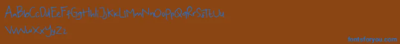 KoalaKumal Handwriting Font – Blue Fonts on Brown Background