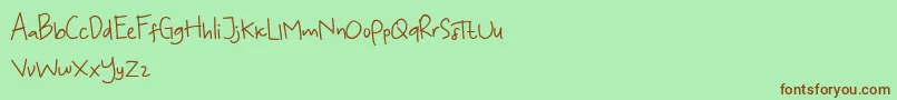 KoalaKumal Handwriting Font – Brown Fonts on Green Background