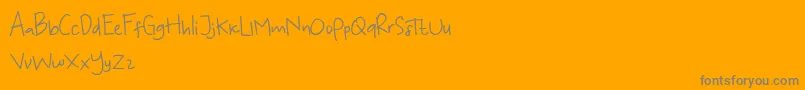 KoalaKumal Handwriting-Schriftart – Graue Schriften auf orangefarbenem Hintergrund