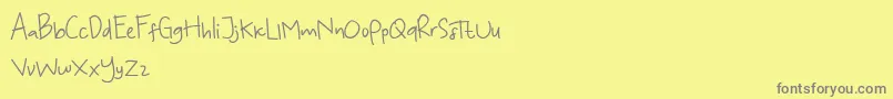 KoalaKumal Handwriting Font – Gray Fonts on Yellow Background