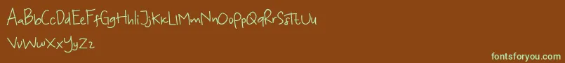 KoalaKumal Handwriting-Schriftart – Grüne Schriften auf braunem Hintergrund