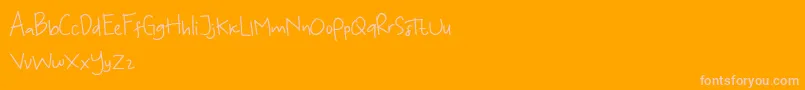 KoalaKumal Handwriting Font – Pink Fonts on Orange Background