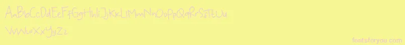 Fonte KoalaKumal Handwriting – fontes rosa em um fundo amarelo