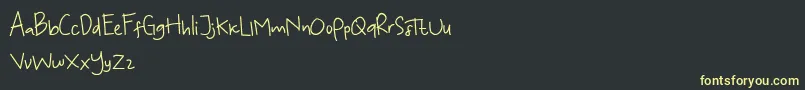 KoalaKumal Handwriting Font – Yellow Fonts on Black Background